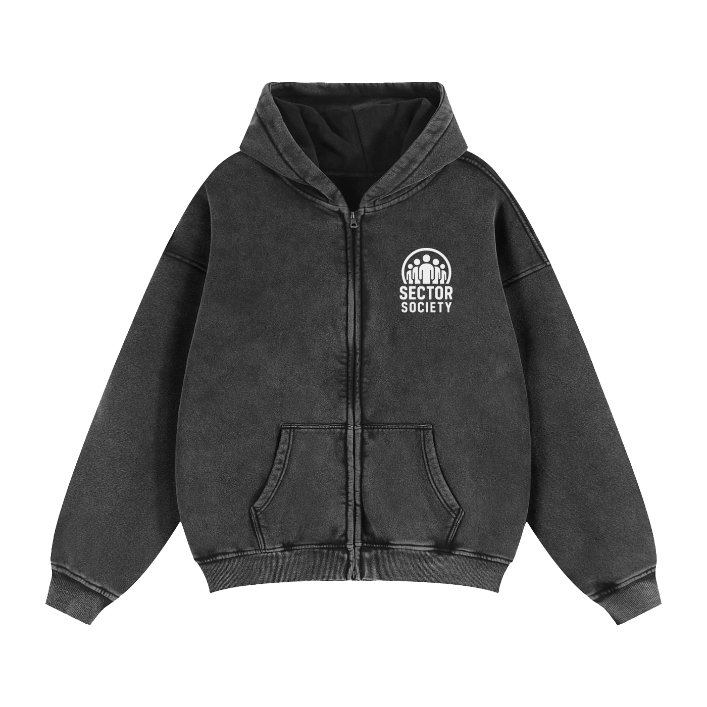 Zip-Through Boxy Fleece Hoodie